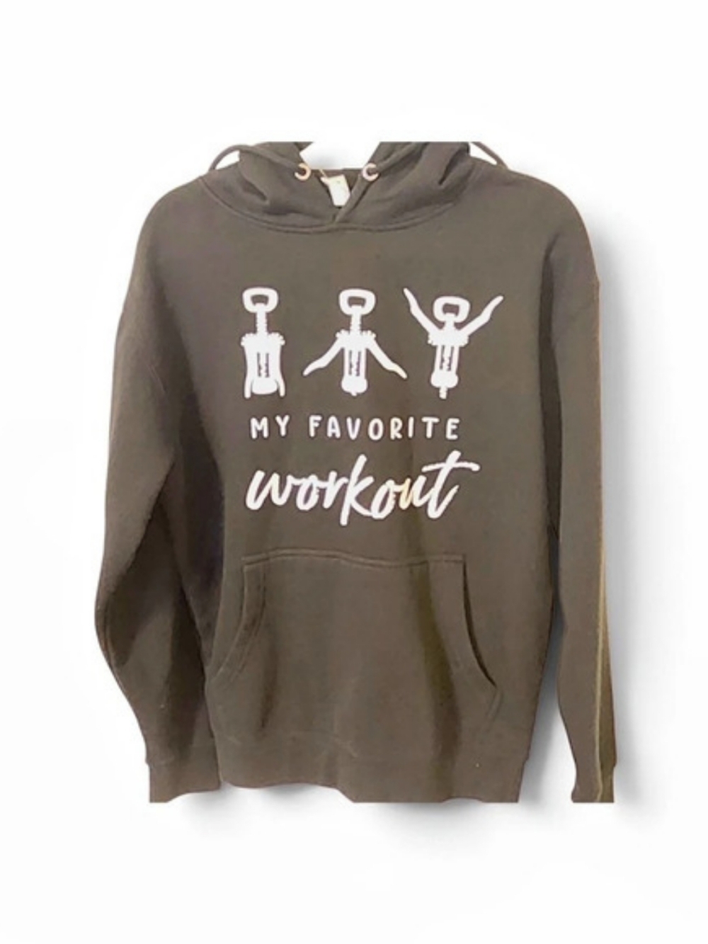 Graphic Workout Hoodie Medium Cotton Blend